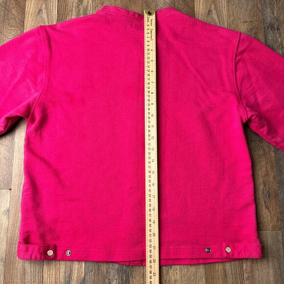 Vintage 80s Guess By Marciano Cardigan Sweater Women's Medium Pink Preppy 4439 - Picture 9 of 16